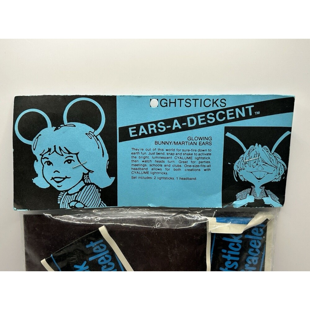 Vintage Halloween Glowing Bunny / Martian Ears Vintage Packaging Ears-A-Descent